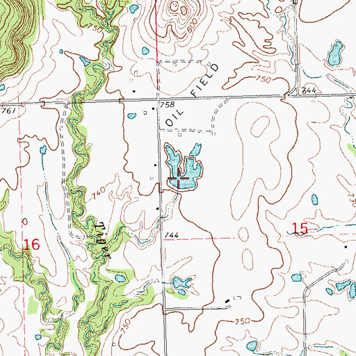 Topographic Map of Oknoname 111013 Reservoir, OK