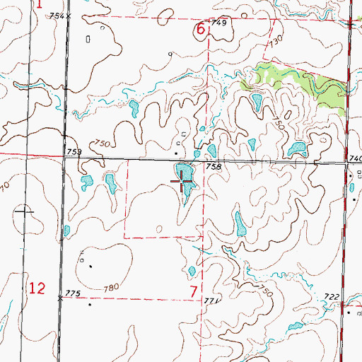 Topographic Map of Oknoname 111027 Dam, OK