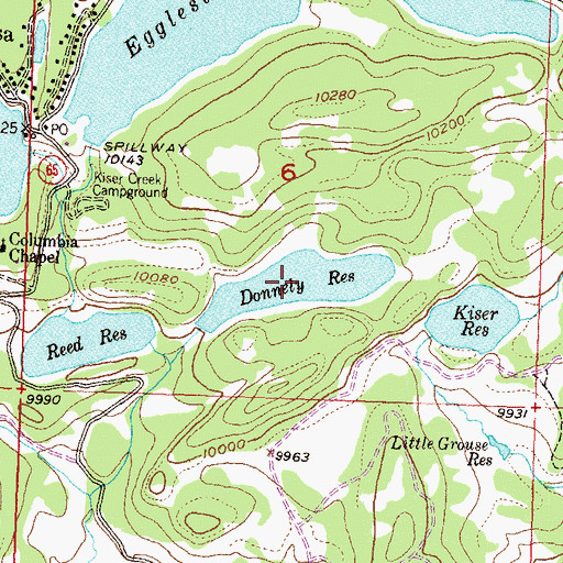 Topographic Map of Donnely Reservoir, CO