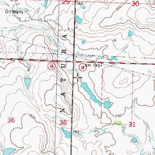 Topographic Map of Oknoname 111029 Dam, OK