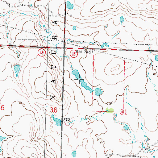 Topographic Map of Oknoname 111029 Reservoir, OK