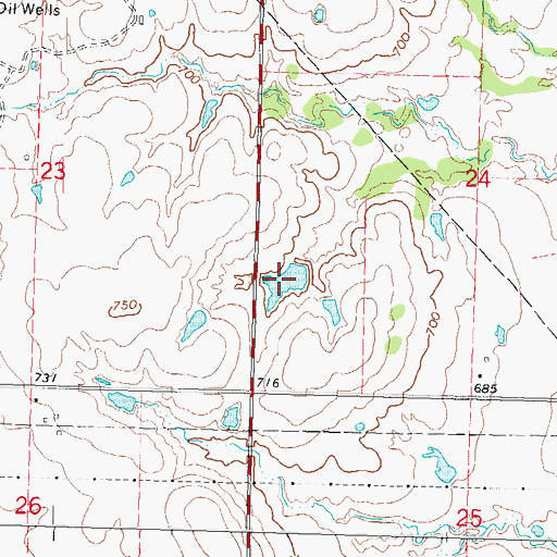 Topographic Map of Oknoname 111031 Reservoir, OK
