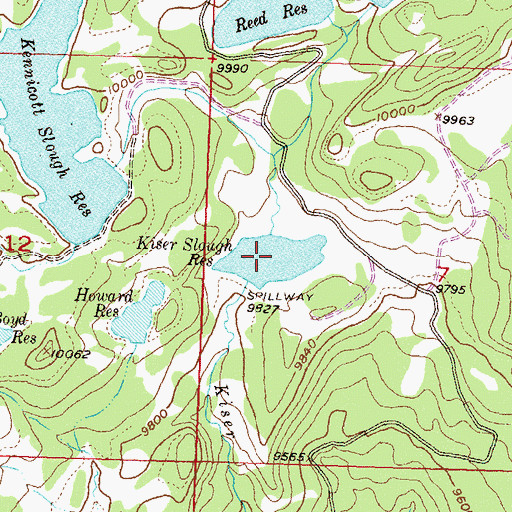 Topographic Map of Kiser Slough Reservoir, CO