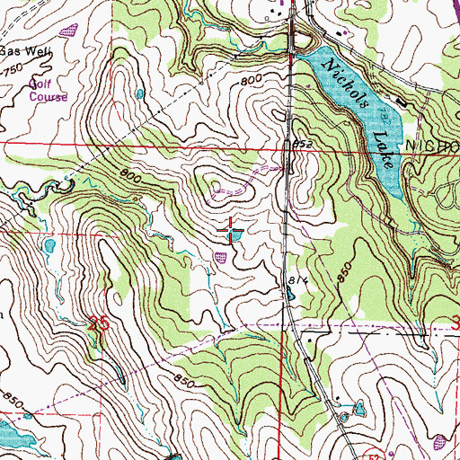 Topographic Map of Oknoname 111042 Reservoir, OK