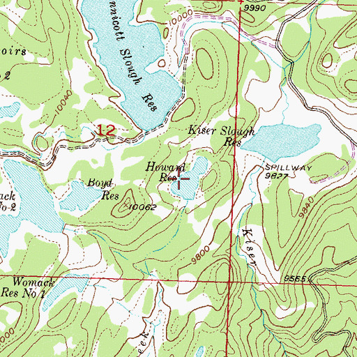 Topographic Map of Howard Reservoir, CO