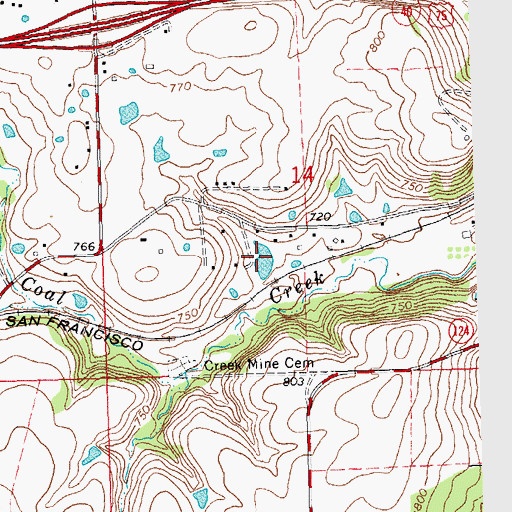 Topographic Map of Oknoname 111044 Reservoir, OK