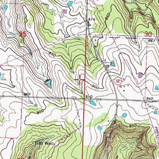 Topographic Map of Oknoname 111048 Reservoir, OK