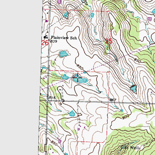 Topographic Map of Oknoname 111049 Reservoir, OK