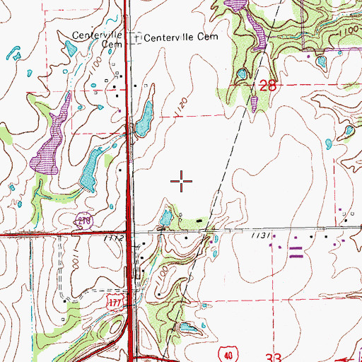 Topographic Map of Oknoname 111050 Reservoir, OK