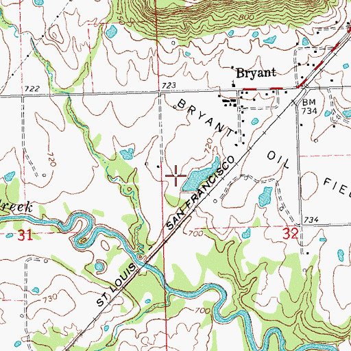 Topographic Map of Oknoname 111052 Dam, OK
