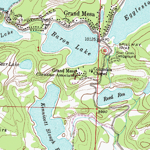 Topographic Map of Grand Mesa Christian Association, CO
