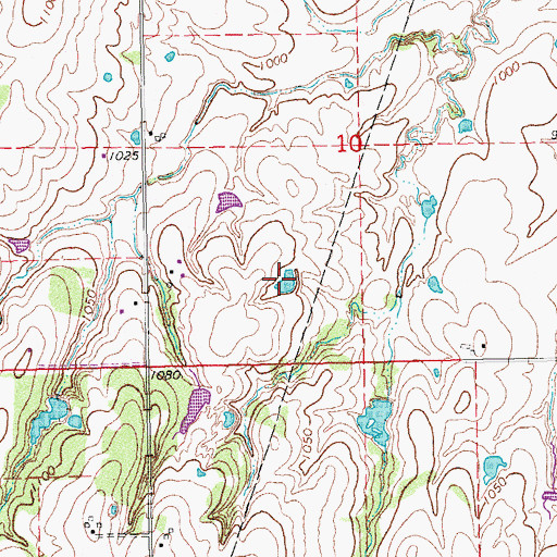 Topographic Map of Oknoname 111055 Reservoir, OK