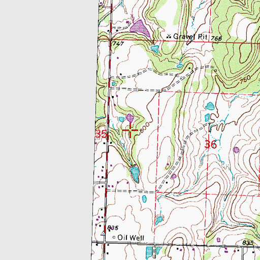 Topographic Map of Oknoname 111056 Dam, OK