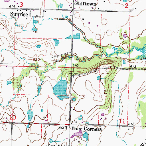 Topographic Map of Oknoname 111057 Reservoir, OK