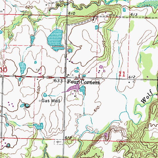 Topographic Map of Oknoname 111058 Dam, OK