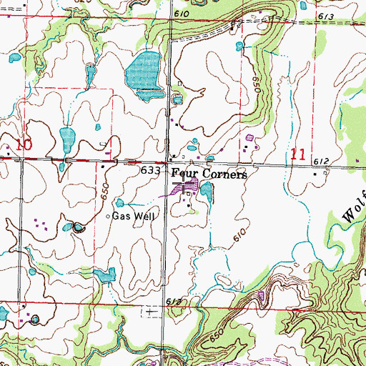 Topographic Map of Oknoname 111058 Reservoir, OK