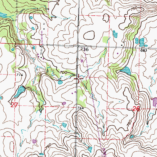Topographic Map of Oknoname 111059 Reservoir, OK