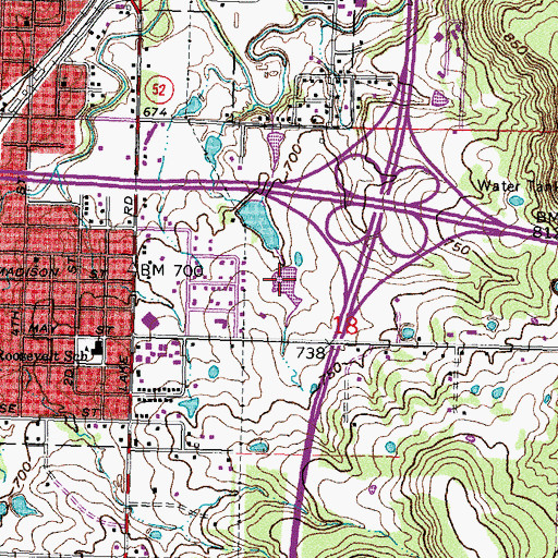 Topographic Map of Oknoname 111063 Reservoir, OK