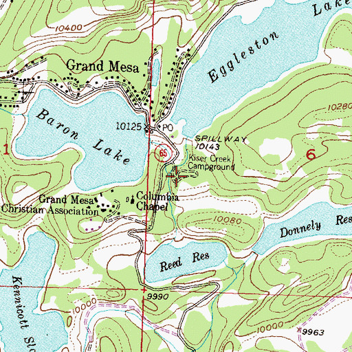 Topographic Map of Kiser Creek Campground, CO