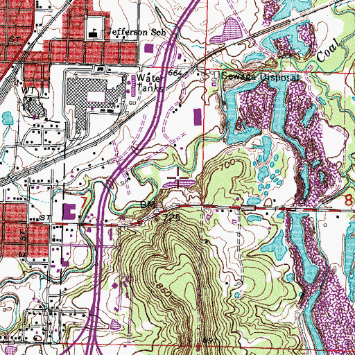 Topographic Map of Oknoname 111068 Dam, OK