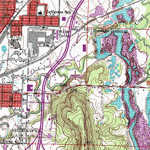 Topographic Map of Oknoname 111068 Reservoir, OK