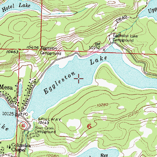 Topographic Map of Eggleston Lake, CO