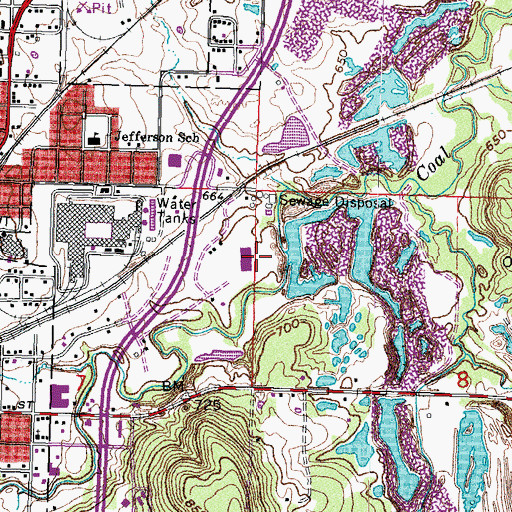 Topographic Map of Oknoname 111069 Reservoir, OK