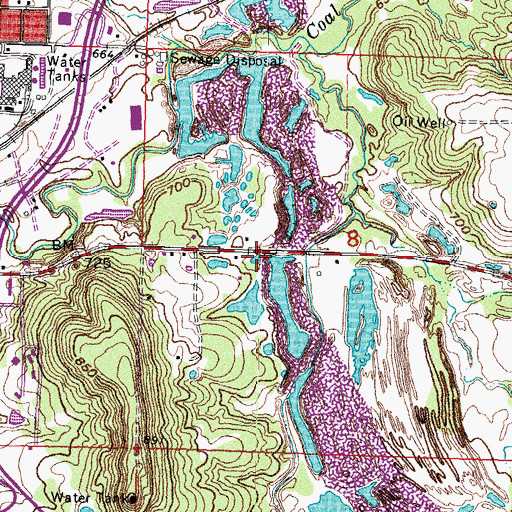 Topographic Map of Oknoname 111070 Reservoir, OK