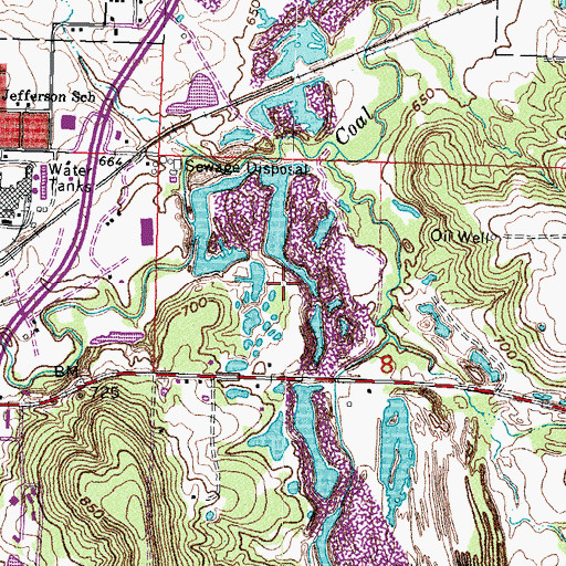 Topographic Map of Oknoname 111071 Dam, OK