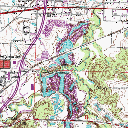 Topographic Map of Oknoname 111072 Dam, OK