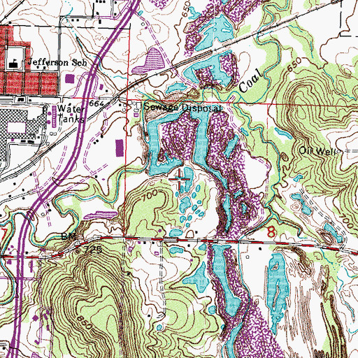 Topographic Map of Oknoname 111073 Dam, OK