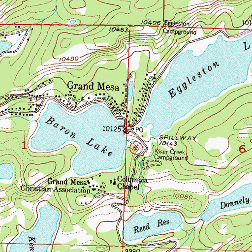 Topographic Map of Grand Mesa, CO