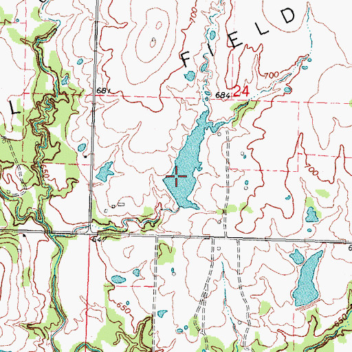 Topographic Map of Oknoname 111075 Reservoir, OK