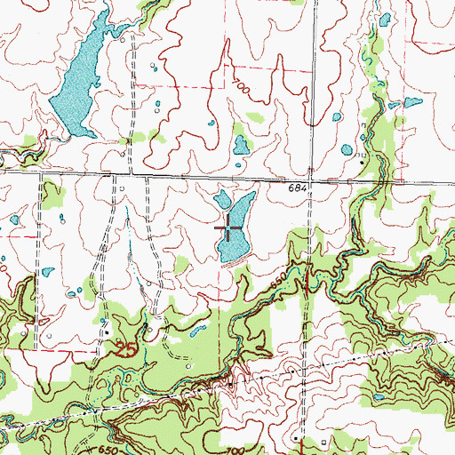 Topographic Map of Oknoname 111076 Dam, OK