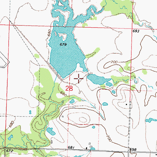 Topographic Map of Oknoname 111083 Dam, OK