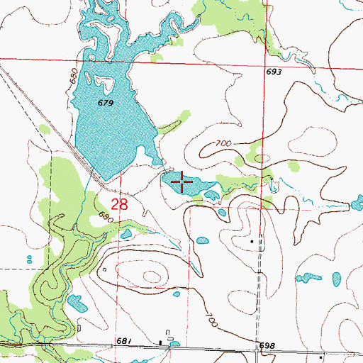 Topographic Map of Oknoname 111083 Reservoir, OK