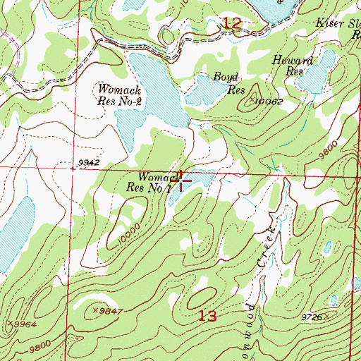 Topographic Map of Womack Reservoir Number 1, CO