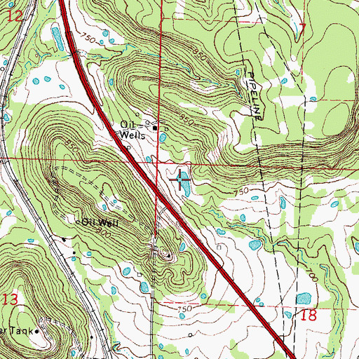 Topographic Map of Oknoname 111084 Reservoir, OK