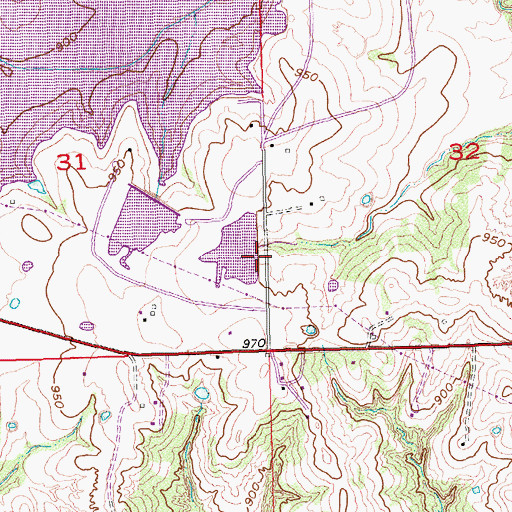 Topographic Map of Oknoname 133004 Dam, OK