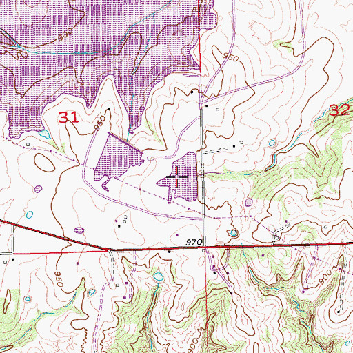 Topographic Map of Oknoname 133004 Reservoir, OK