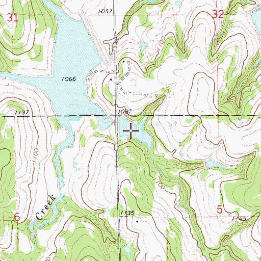 Topographic Map of Oknoname 083001 Reservoir, OK