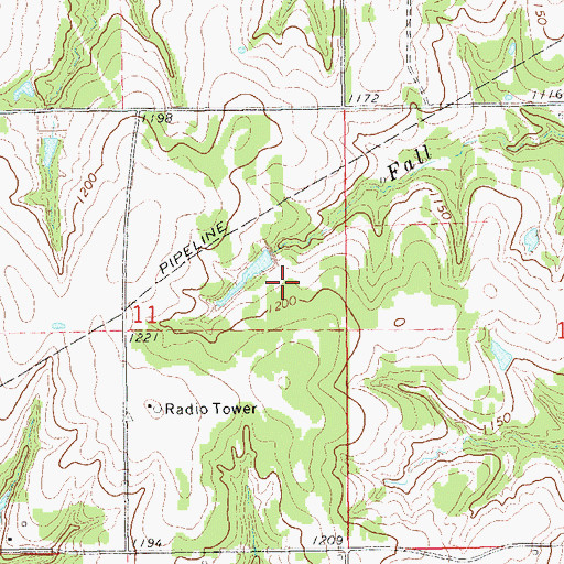 Topographic Map of Oknoname 083002 Dam, OK
