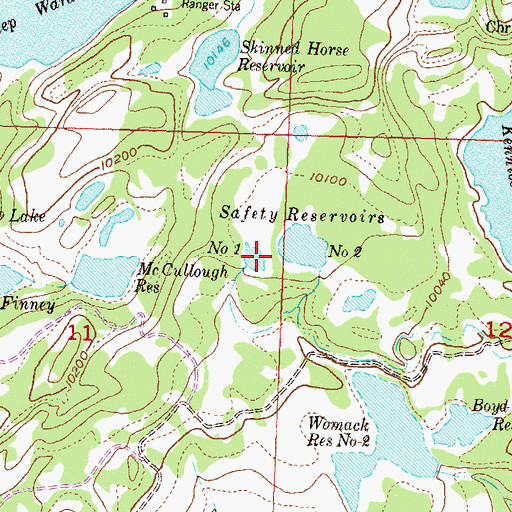 Topographic Map of Safety Reservoirs, CO