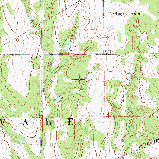 Topographic Map of Oknoname 083003 Dam, OK