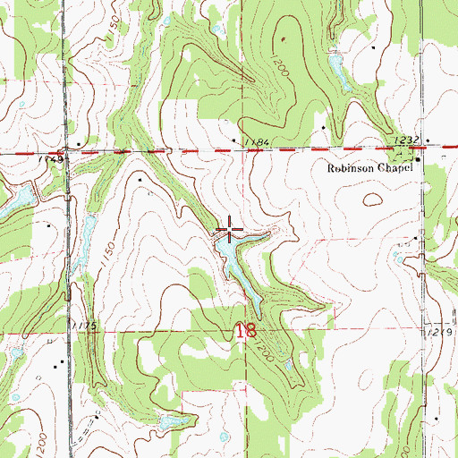 Topographic Map of Oknoname 083004 Dam, OK