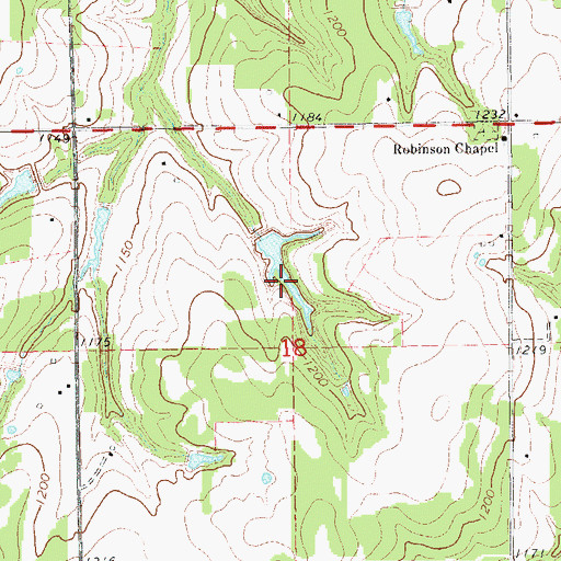 Topographic Map of Oknoname 083004 Reservoir, OK