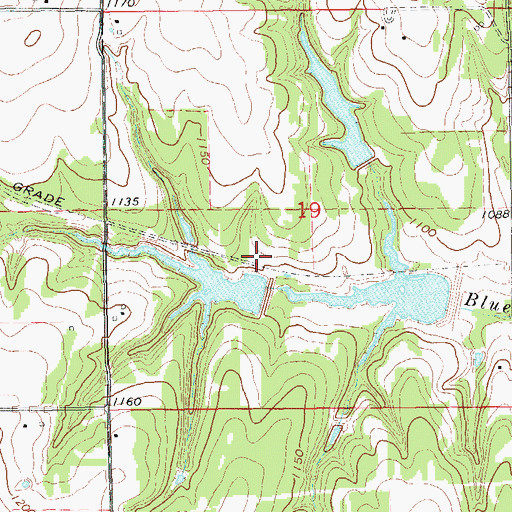 Topographic Map of Oknoname 083009 Reservoir, OK