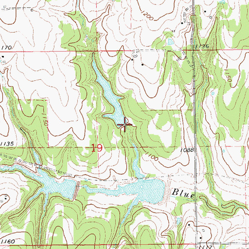Topographic Map of Oknoname 083010 Dam, OK