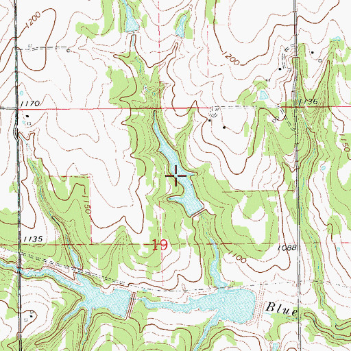 Topographic Map of Oknoname 083010 Reservoir, OK