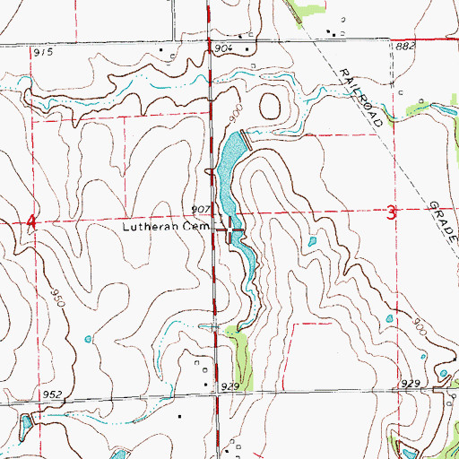 Topographic Map of Oknoname 083011 Reservoir, OK